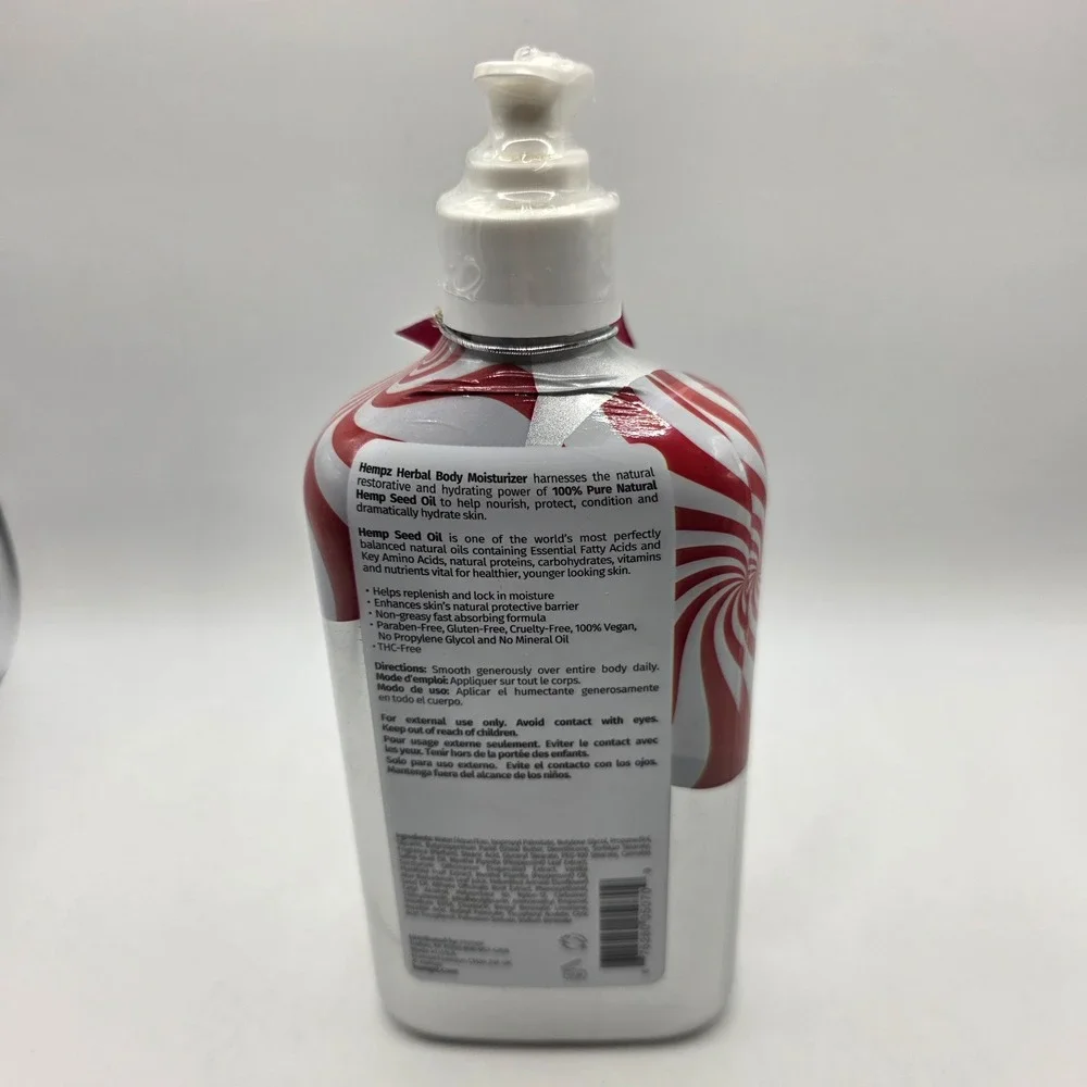 Hempz Peppermint Vanilla Swirl Herbal Body Moisturizer 17oz Holiday Edition New